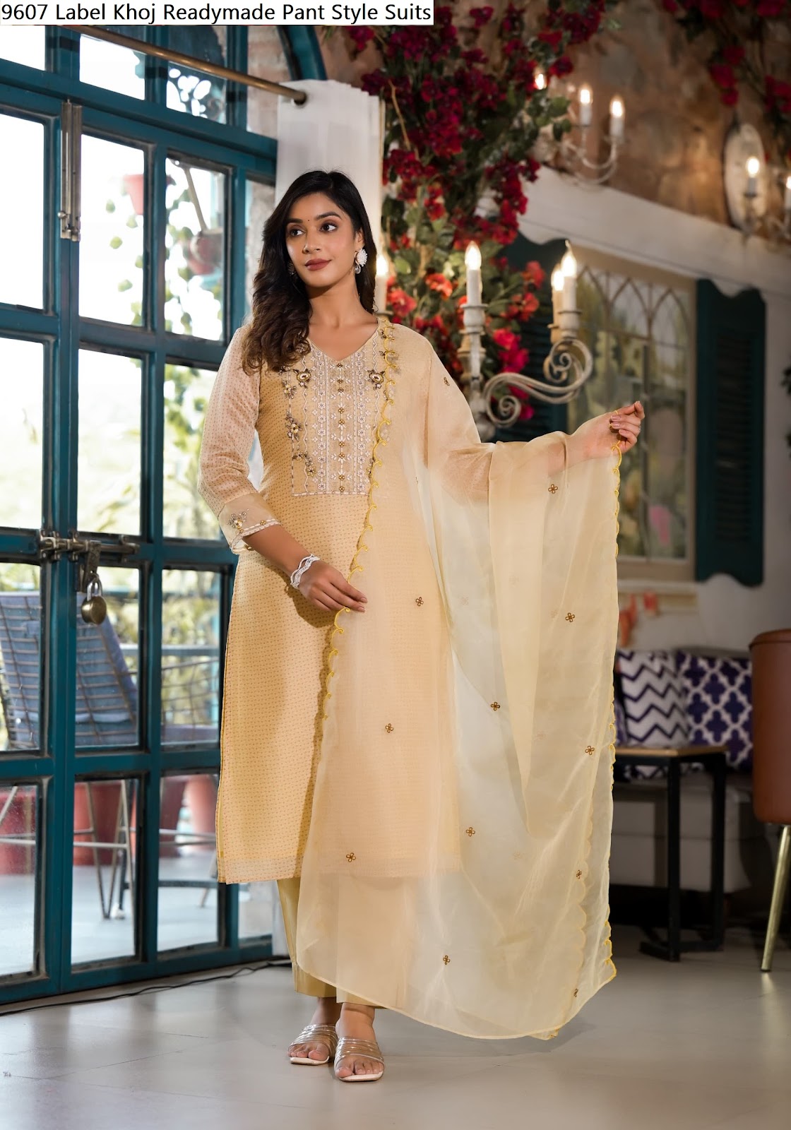 9607 Label Khoj Chanderi Silk Readymade Pant Style Suits Manufacturer Gujarat