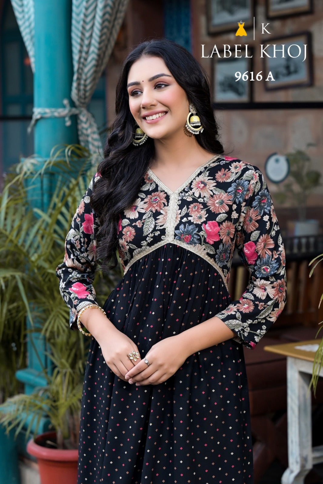 9615 9616 Ab Alia Cut Label Khoj Rayon A Line Kurti Manufacturer India