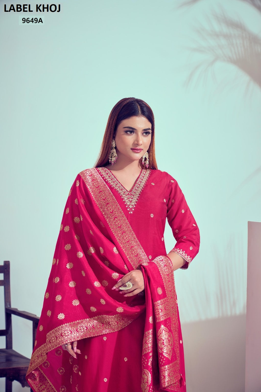 9649Abcde Label Khoj Roman Silk Readymade Suits Manufacturer India