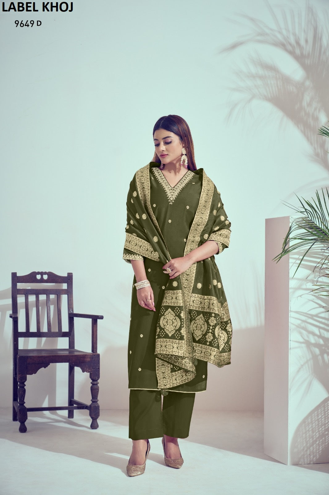 9649Abcde Label Khoj Roman Silk Readymade Suits Manufacturer India