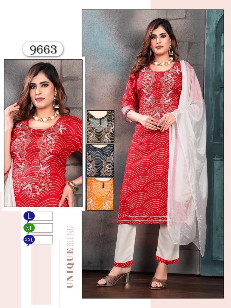 9663 Mmc Foil Readymade Pant Style Suits Supplier Gujarat