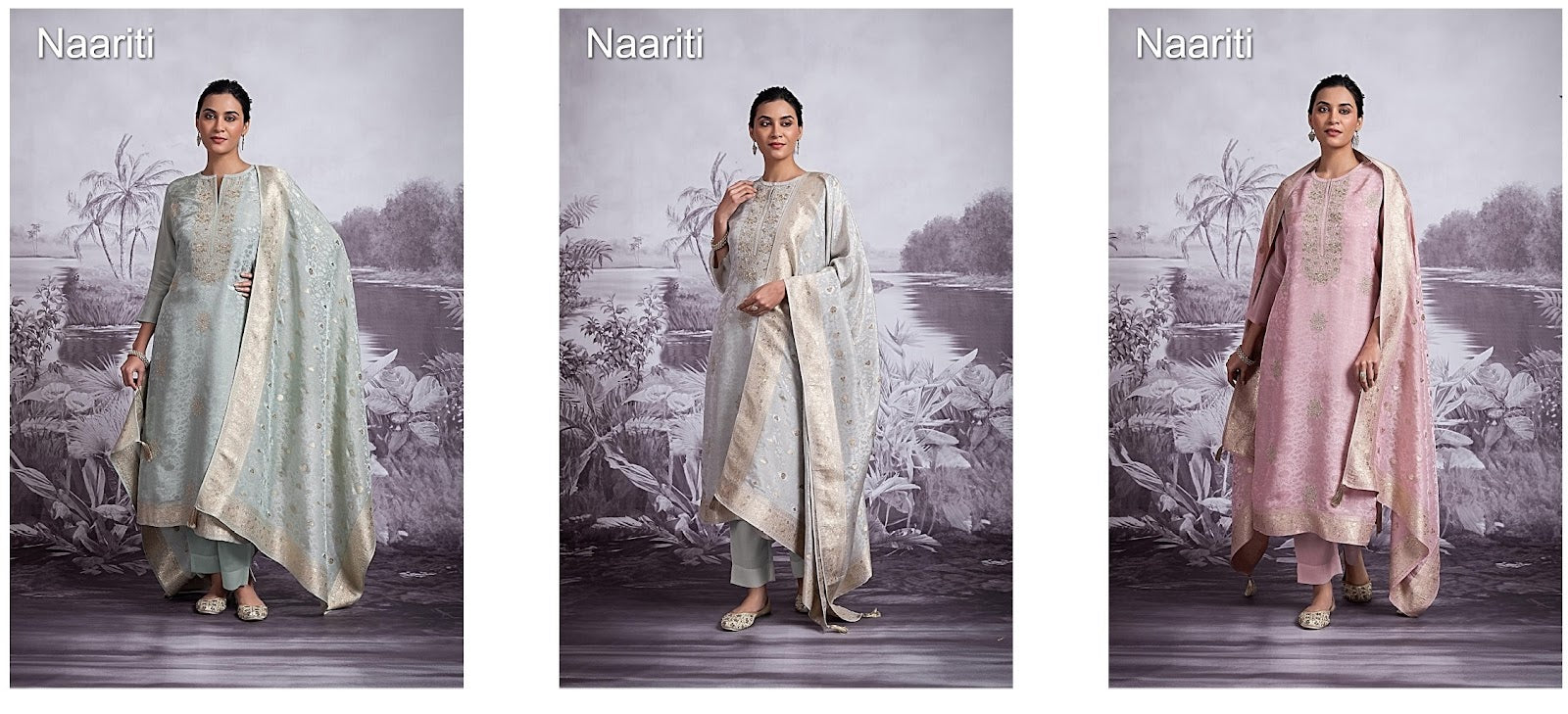 Elga Naariti Silk Jacquard Pant Style Suits Manufacturer India