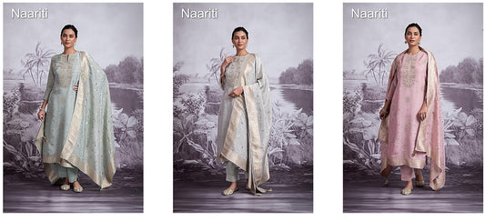 Elga Naariti Silk Jacquard Pant Style Suits Manufacturer India