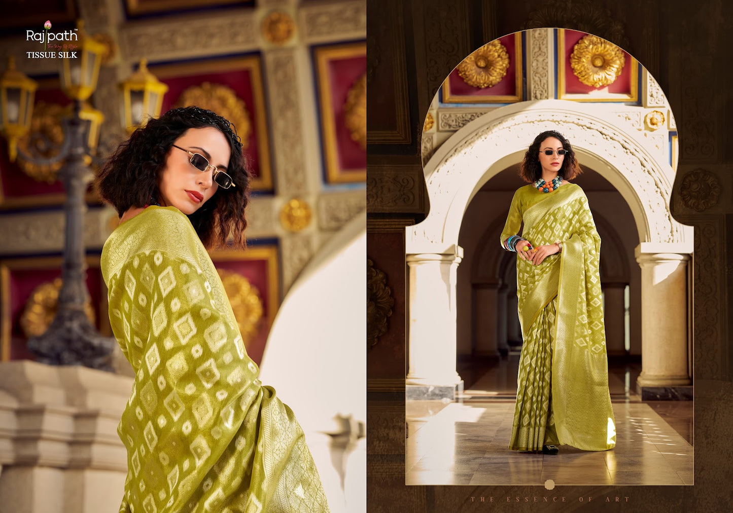 Goldmine 970001-970006 Rajpath Tissue Silk Sarees Wholesale