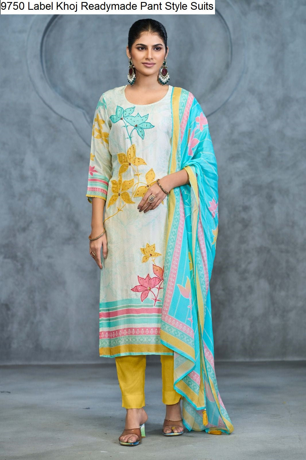 9750 Label Khoj Pure Viscose Readymade Pant Style Suits Supplier India