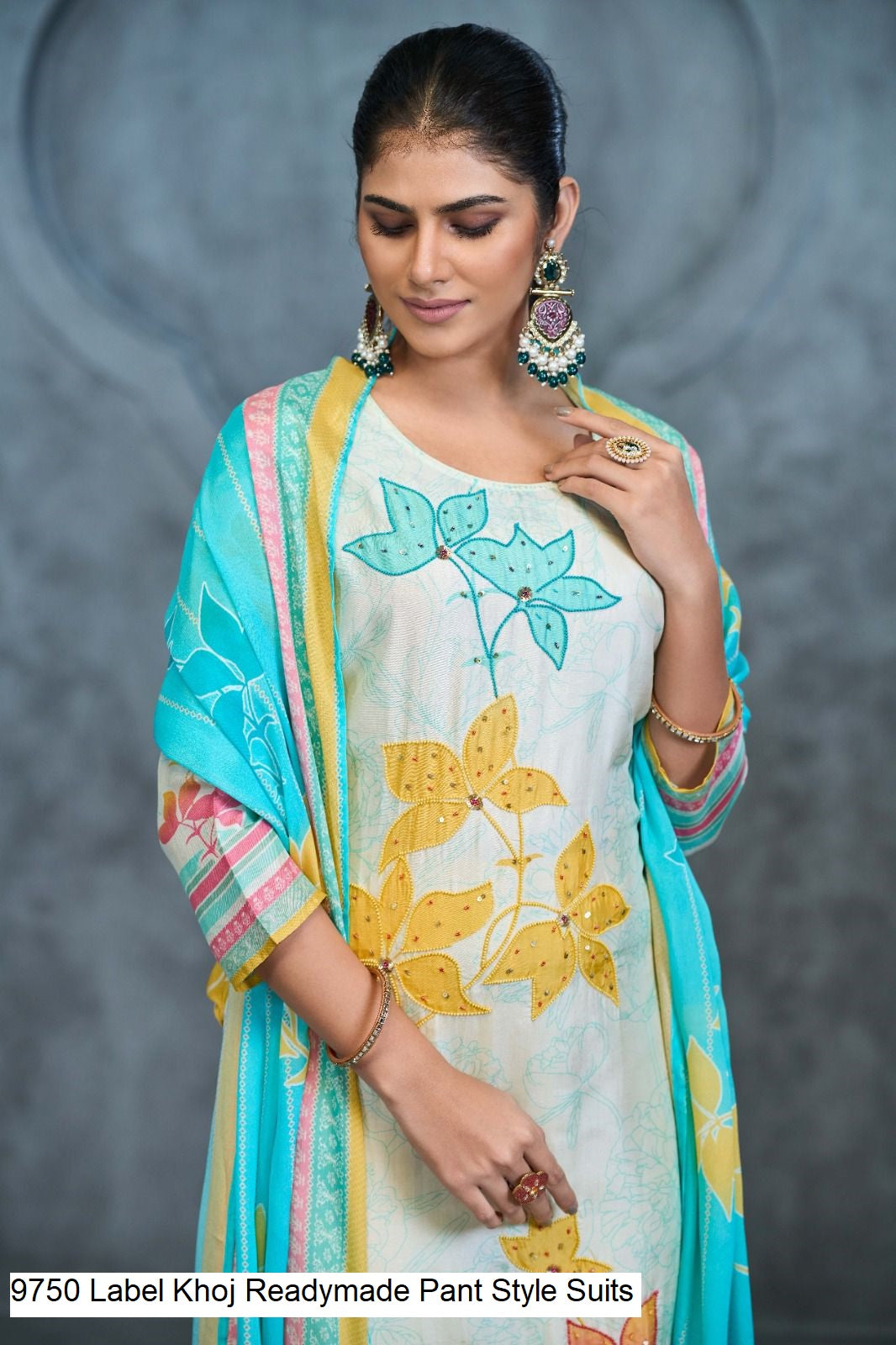 9750 Label Khoj Pure Viscose Readymade Pant Style Suits Supplier India