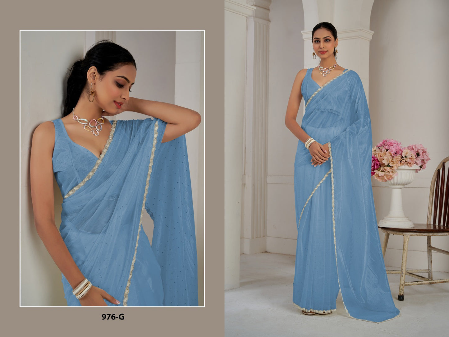 976 Mehek Organza Sarees Manufacturer