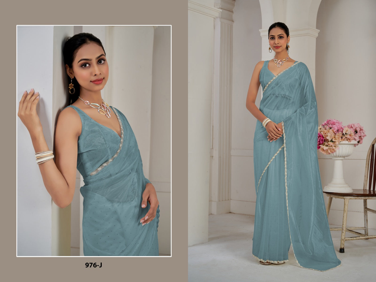 976 Mehek Organza Sarees Manufacturer