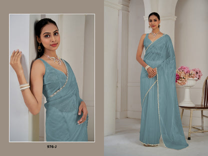 976 Mehek Organza Sarees Manufacturer