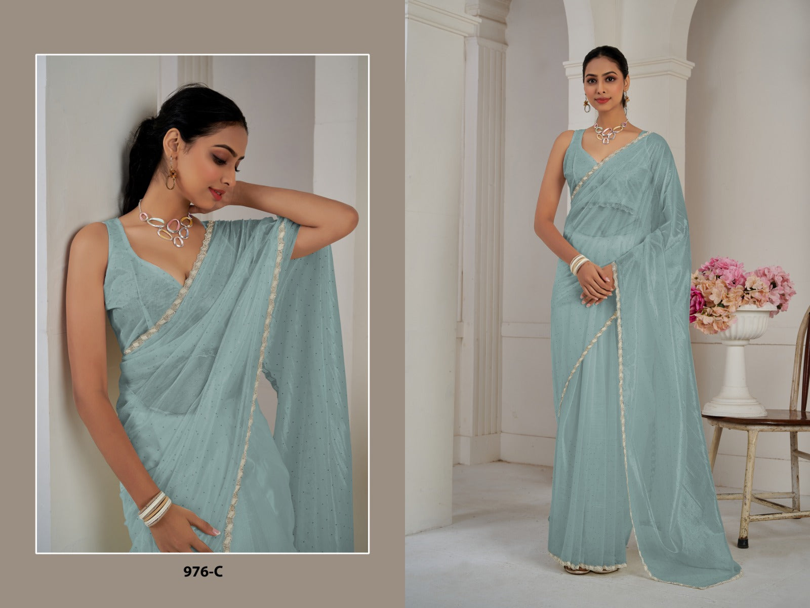 976 Mehek Organza Sarees Manufacturer