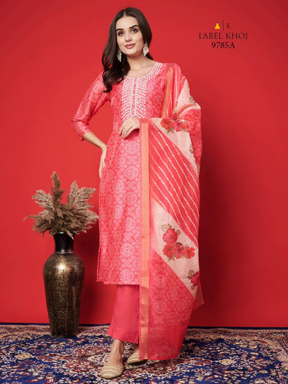 9785Ab Label Khoj Silk Readymade Suits Exporter India