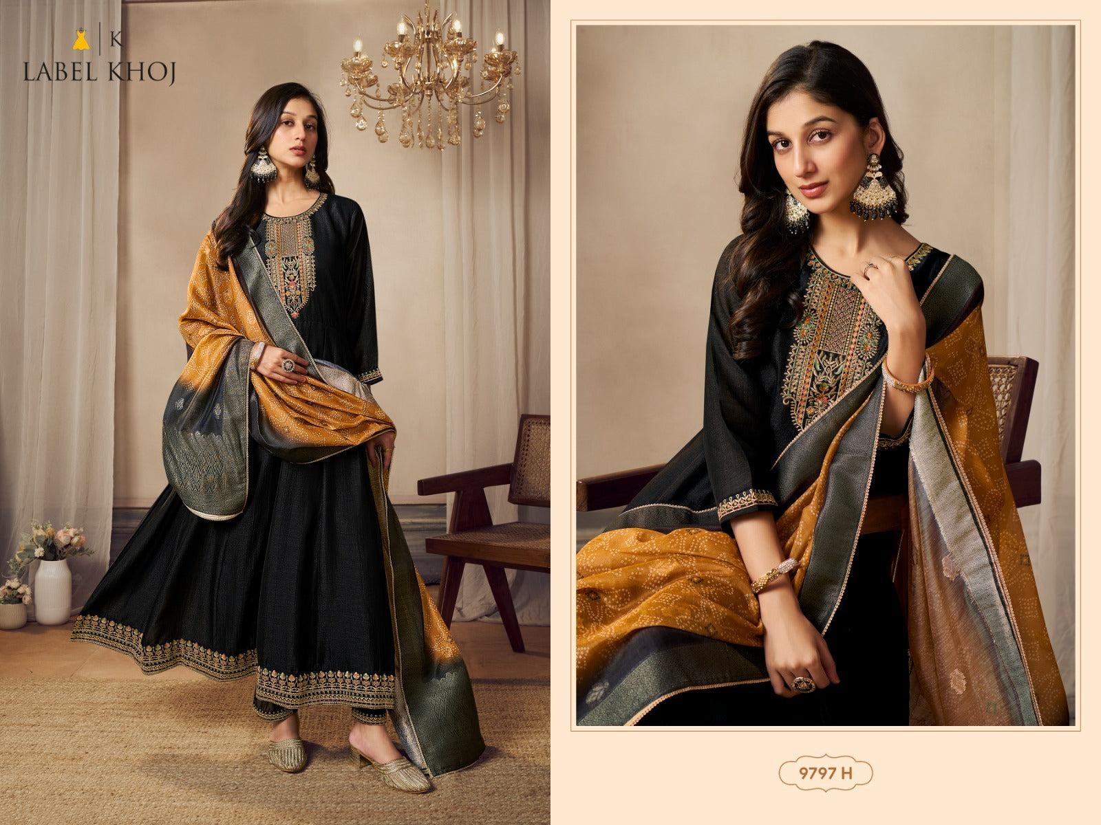 9797A To 9797H Label Khoj Silk Readymade Anarkali Suits Wholesale