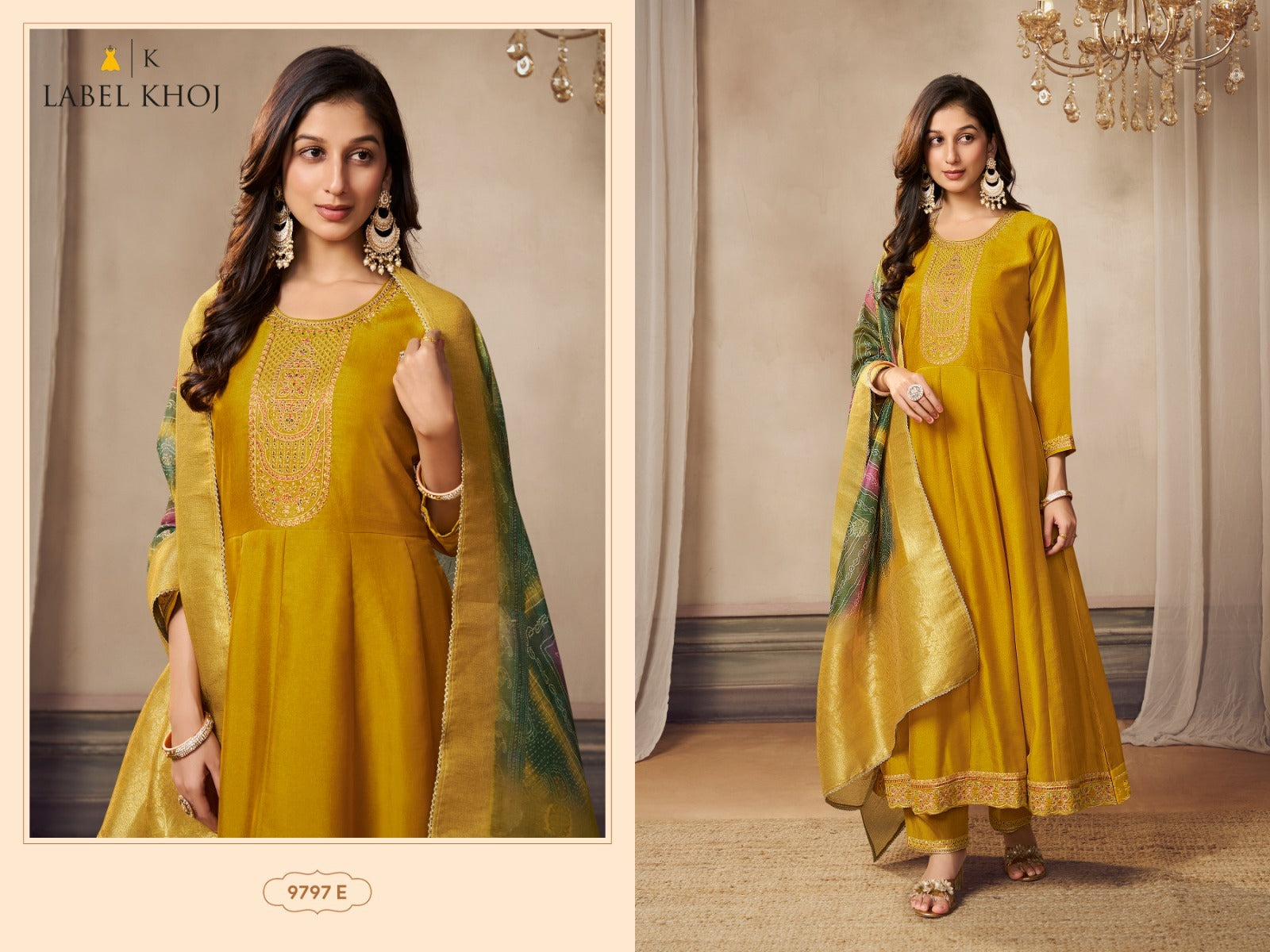 9797A To 9797H Label Khoj Silk Readymade Anarkali Suits Wholesale