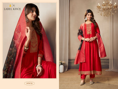 9797A To 9797H Label Khoj Silk Readymade Anarkali Suits Wholesale