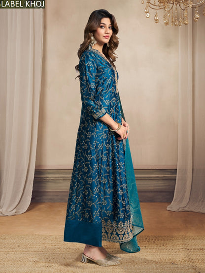 9800Abcd Label Khoj Silk Readymade Anarkali Suits Manufacturer