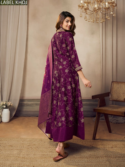 9800Abcd Label Khoj Silk Readymade Anarkali Suits Manufacturer
