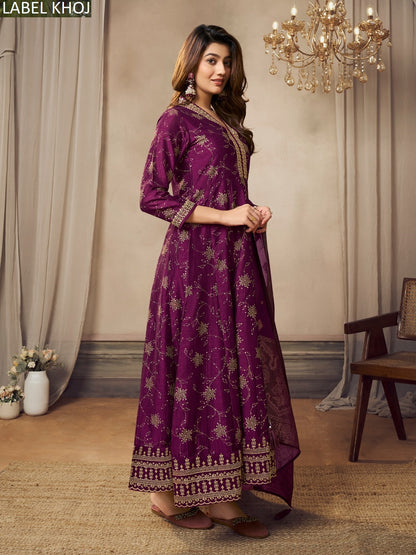 9800Abcd Label Khoj Silk Readymade Anarkali Suits Manufacturer