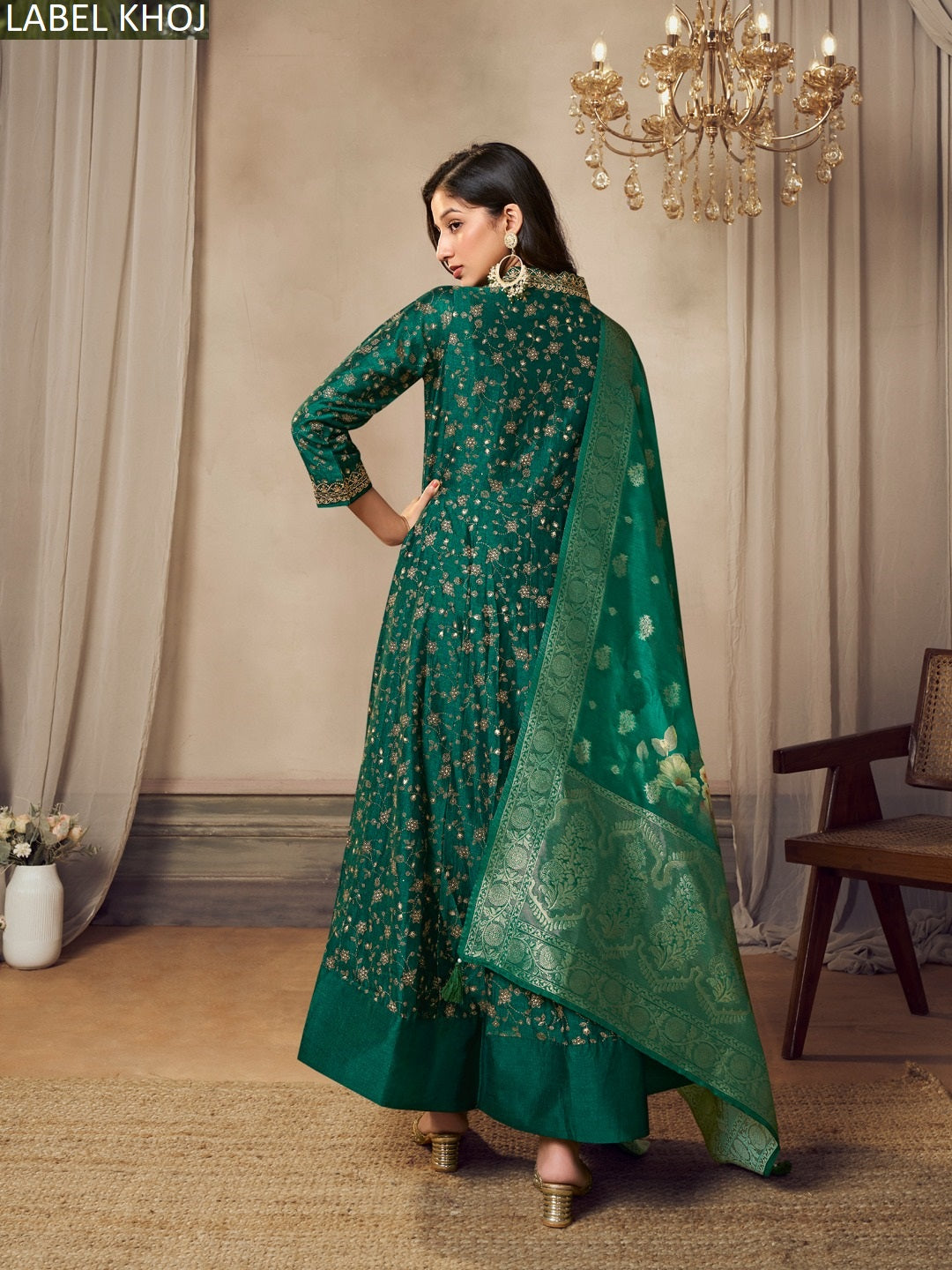 9800Abcd Label Khoj Silk Readymade Anarkali Suits Manufacturer