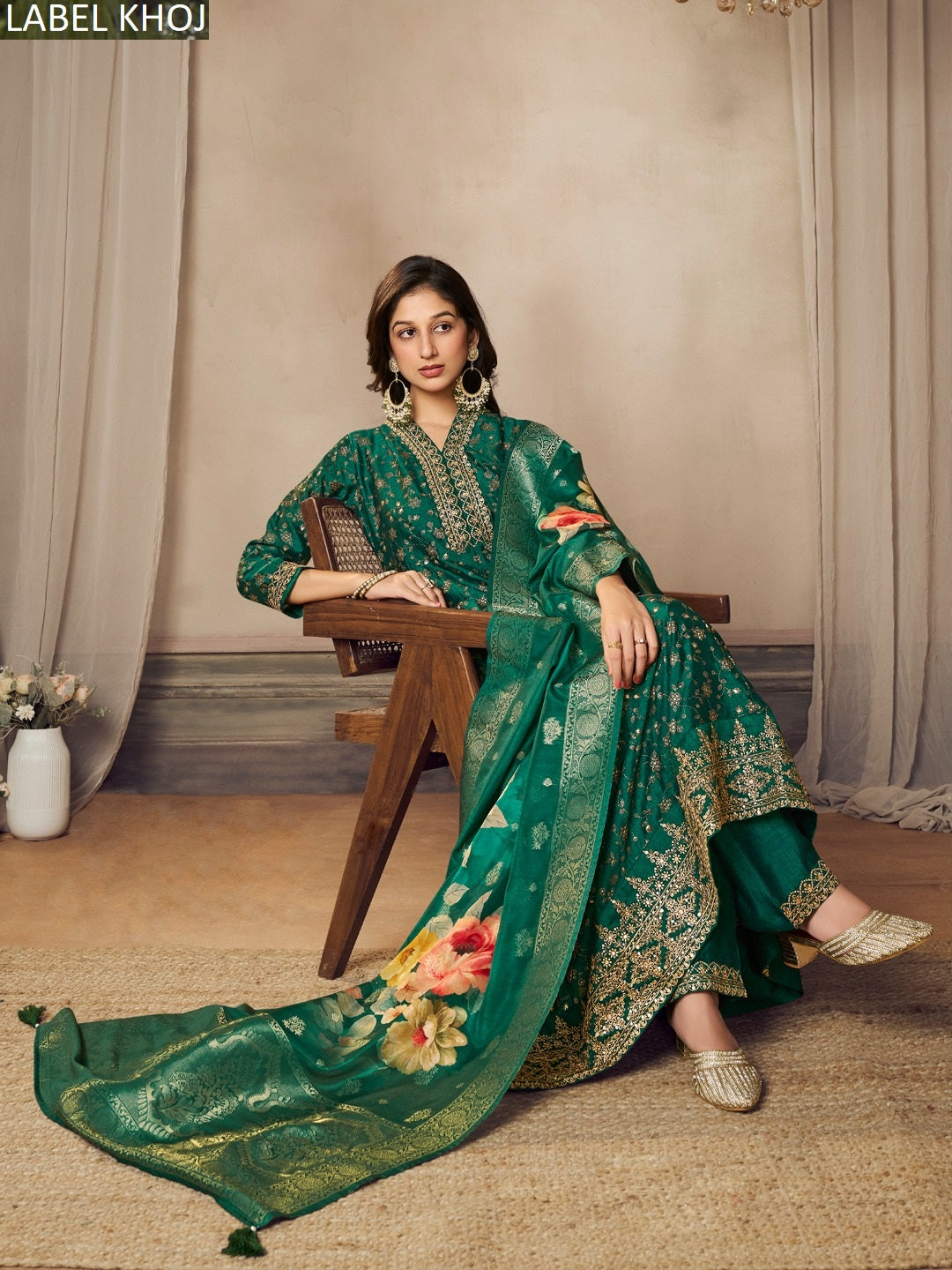 9800Abcd Label Khoj Silk Readymade Anarkali Suits Manufacturer