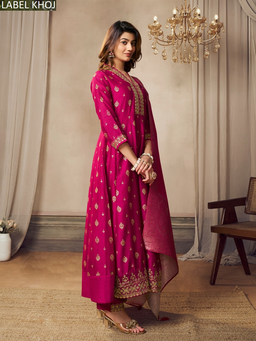 9800Abcd Label Khoj Silk Readymade Anarkali Suits Manufacturer
