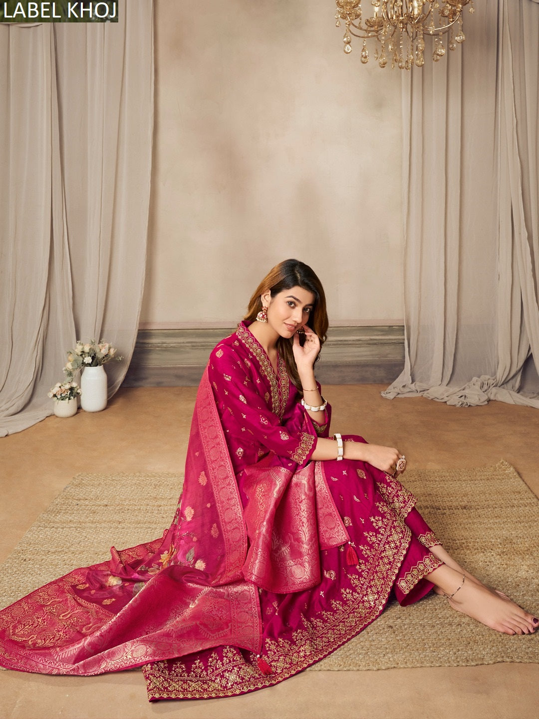 9800Abcd Label Khoj Silk Readymade Anarkali Suits Manufacturer