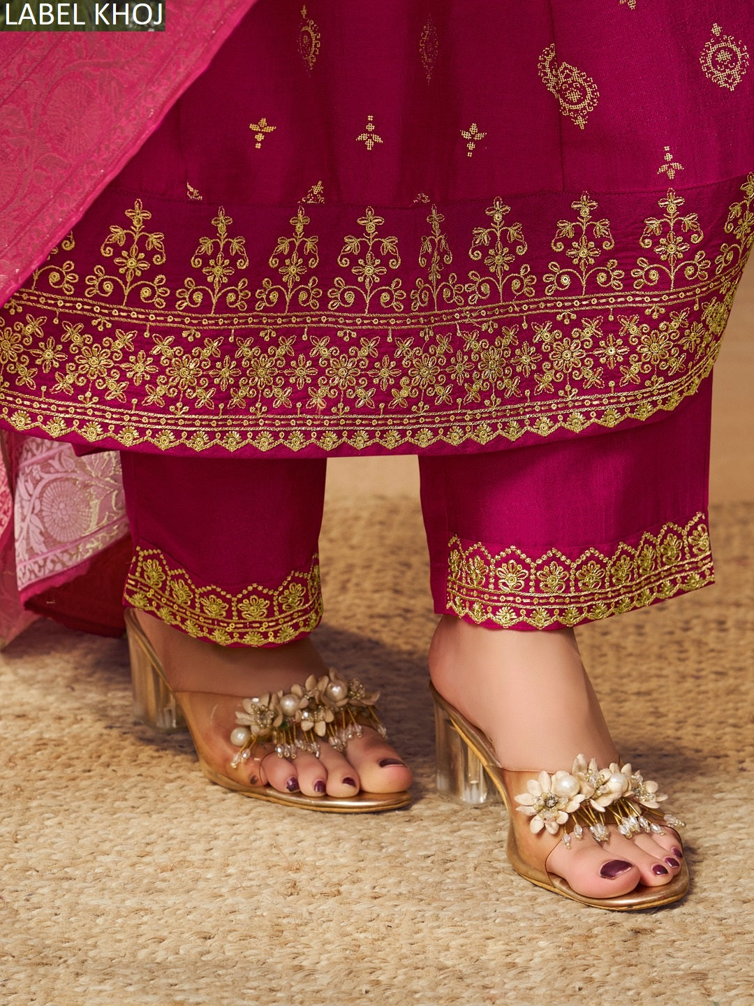 9800Abcd Label Khoj Silk Readymade Anarkali Suits Manufacturer