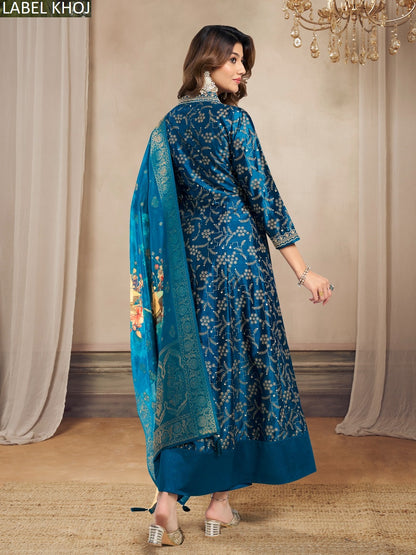 9800Abcd Label Khoj Silk Readymade Anarkali Suits Manufacturer