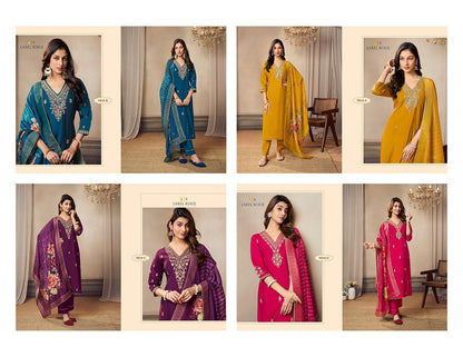 9814Abcd Label Khoj Roman Silk Readymade Suits Wholesale Rate