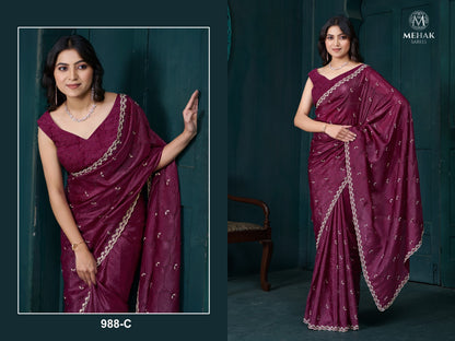 988Abcd Mehek Crepe Silk Sarees Manufacturer