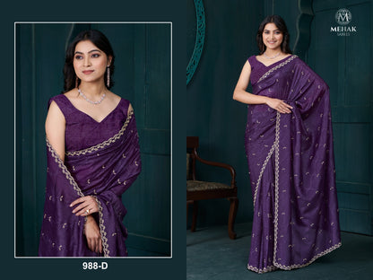 988Abcd Mehek Crepe Silk Sarees Manufacturer