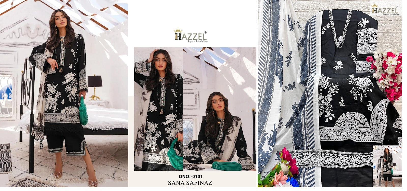 99-101 Hazzel Cotton Pakistani Patch Work Suits Exporter