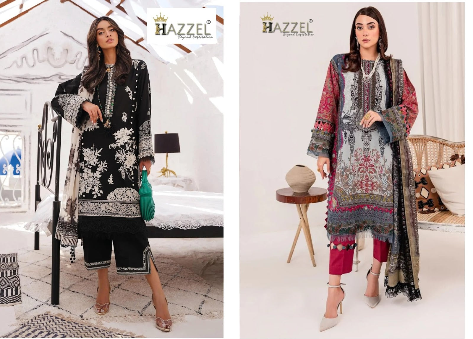 99-101 Hazzel Cotton Pakistani Patch Work Suits Exporter