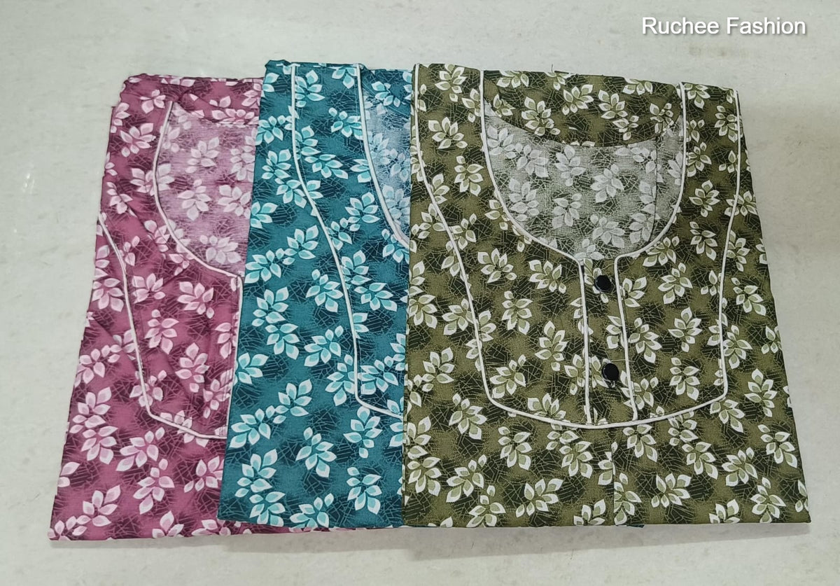 A-Line 0310 Ruchee Fashion Cotton Night Gowns Exporter India