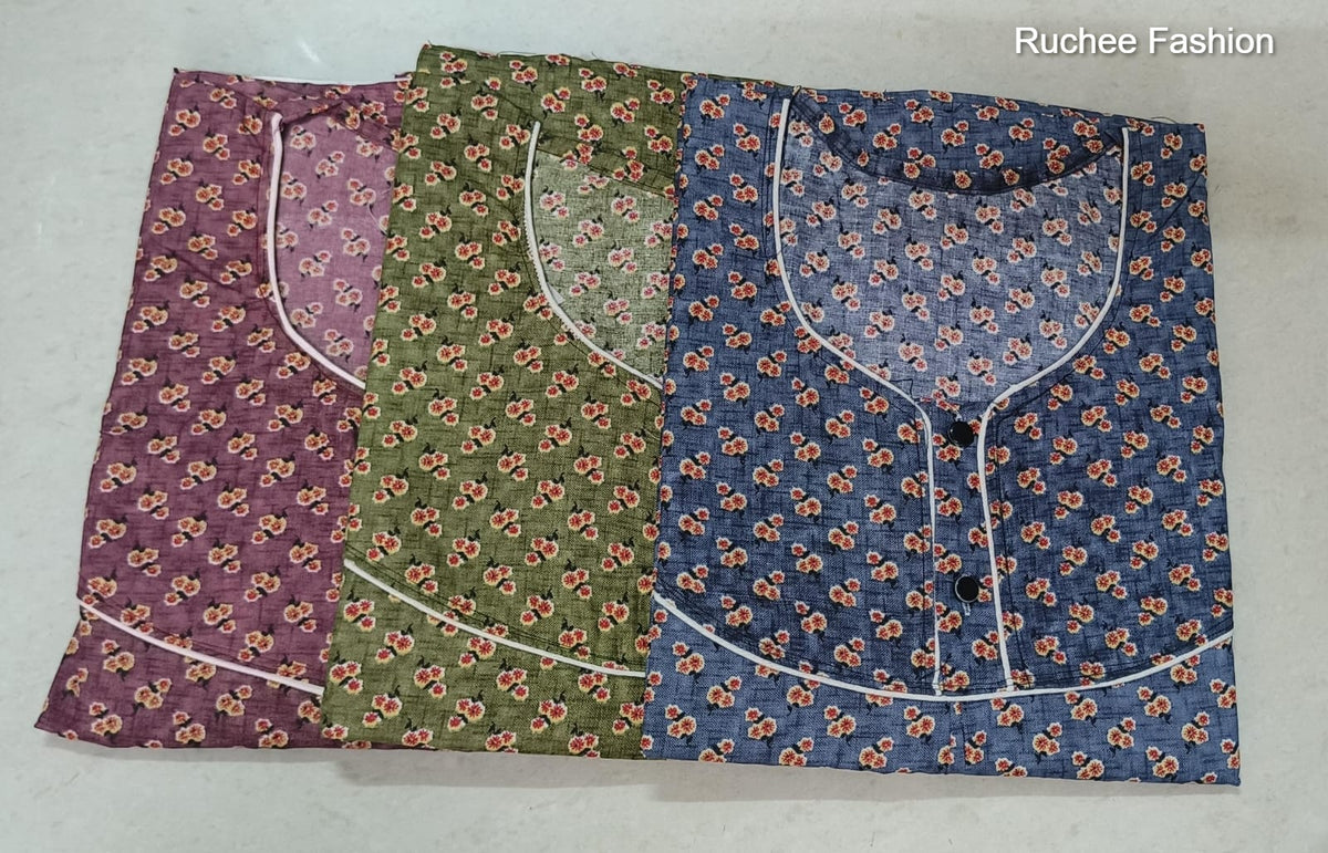 A-Line 0310 Ruchee Fashion Cotton Night Gowns Exporter India
