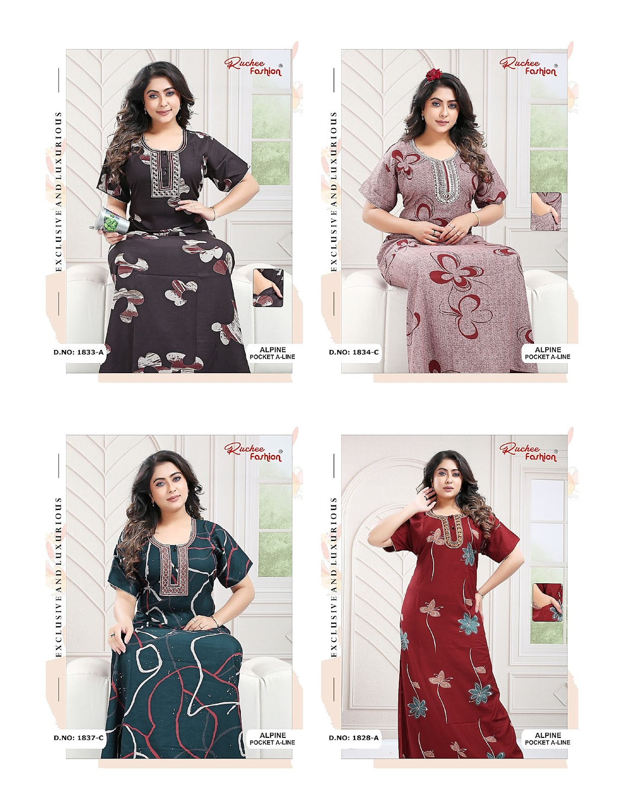 A-Line 250925 Ruchee Fashion Alpine Night Gowns Wholesale Price