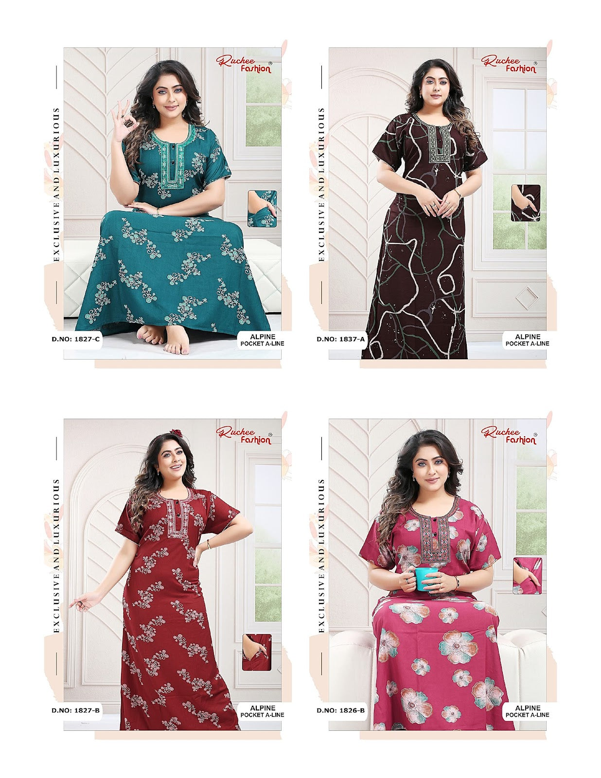 A-Line 250925 Ruchee Fashion Alpine Night Gowns Wholesale Price