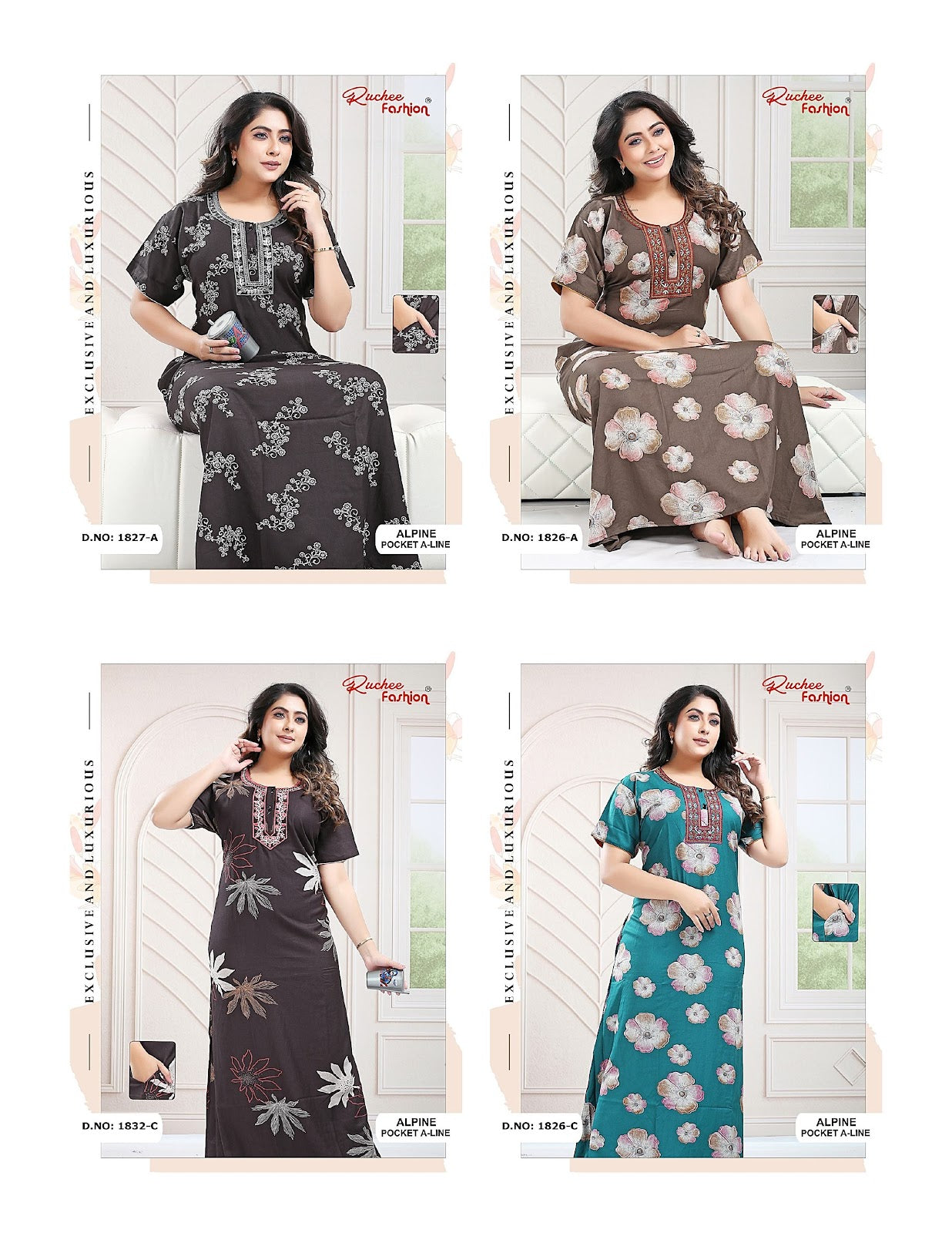 A-Line 250925 Ruchee Fashion Alpine Night Gowns Wholesale Price