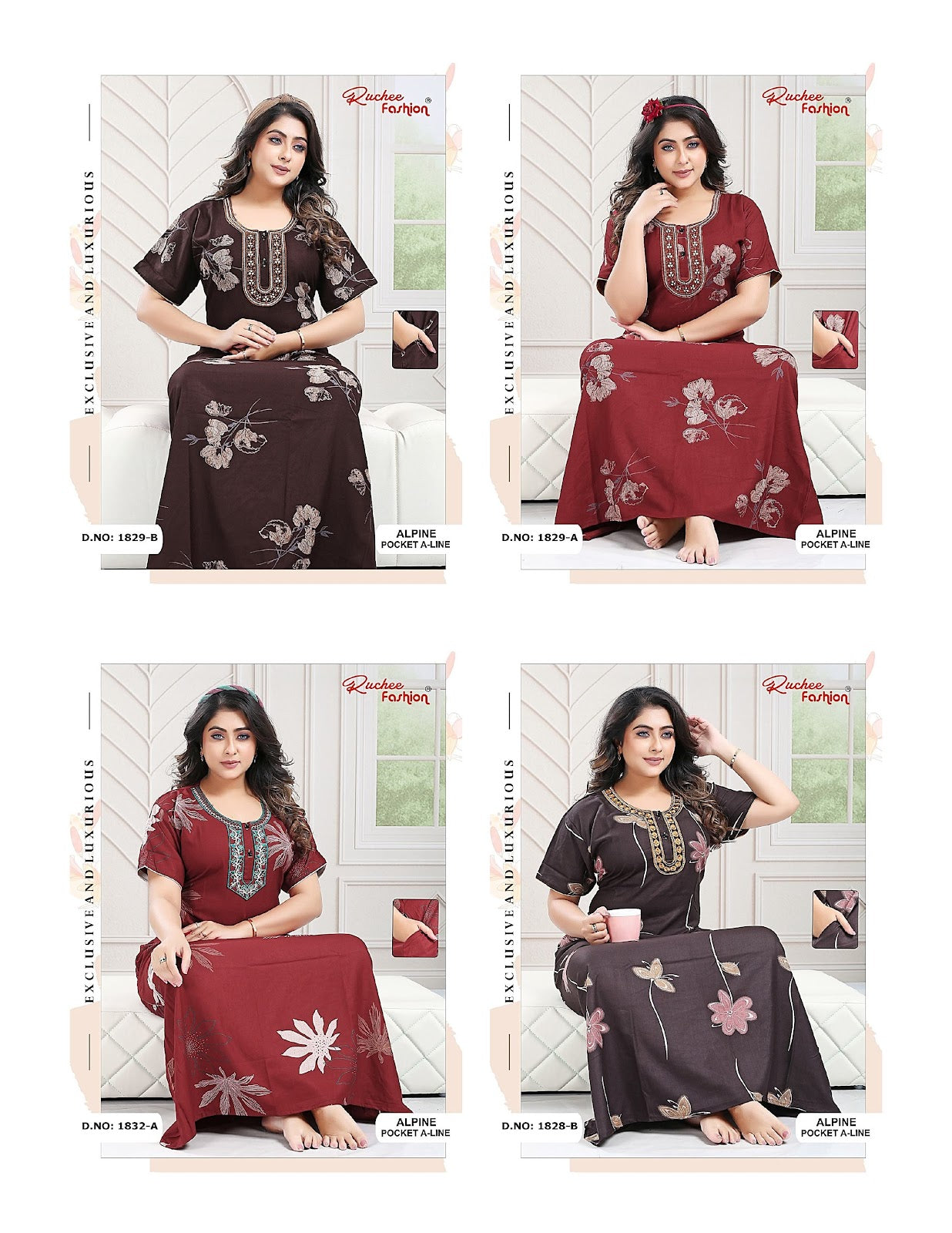 A-Line 250925 Ruchee Fashion Alpine Night Gowns Wholesale Price