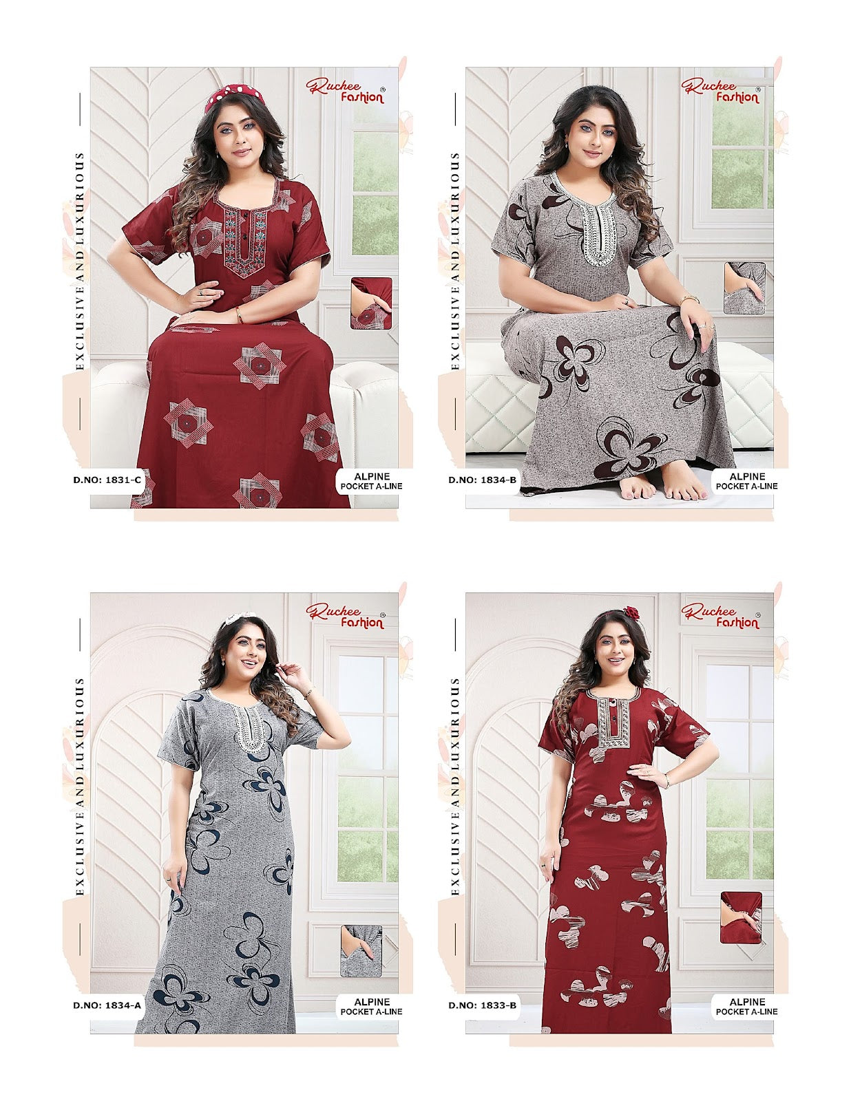 A-Line 250925 Ruchee Fashion Alpine Night Gowns Wholesale Price