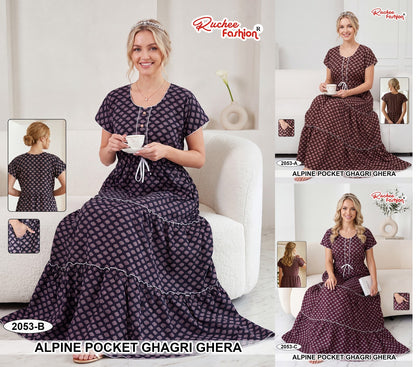 A-Line Ghagri 2909 Ruchee Fashion Alpine Night Gowns Wholesaler