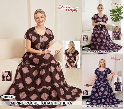 A-Line Ghagri 2909 Ruchee Fashion Alpine Night Gowns Wholesaler