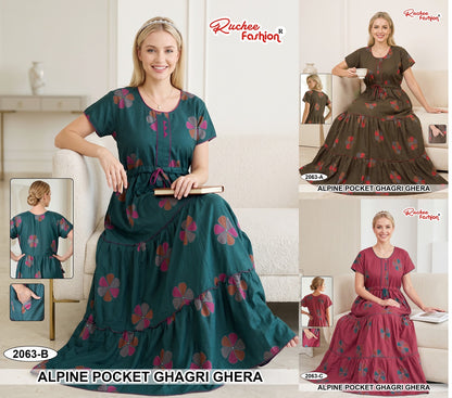 A-Line Ghagri 2909 Ruchee Fashion Alpine Night Gowns Wholesaler