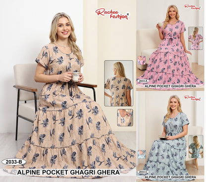 A-Line Ghagri 2909 Ruchee Fashion Alpine Night Gowns Wholesaler
