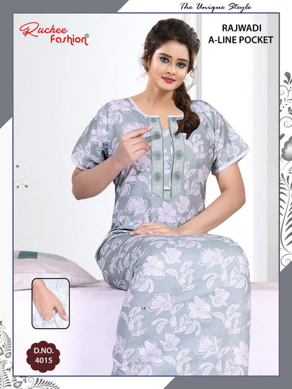A-Line Rajwadi 1812 Ruchee Fashion Cotton Night Gowns Exporter