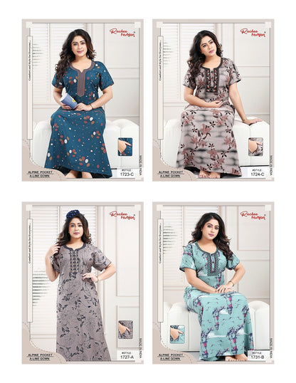 A-Line Ruchee Fashion Alpine Night Gowns Supplier Ahmedabad