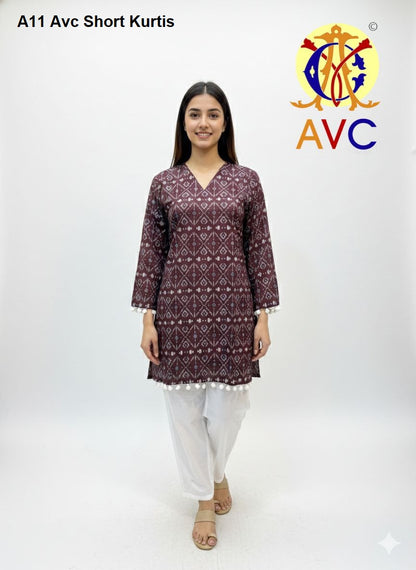A11 Avc Viscose Reyon Short Kurtis Supplier Gujarat