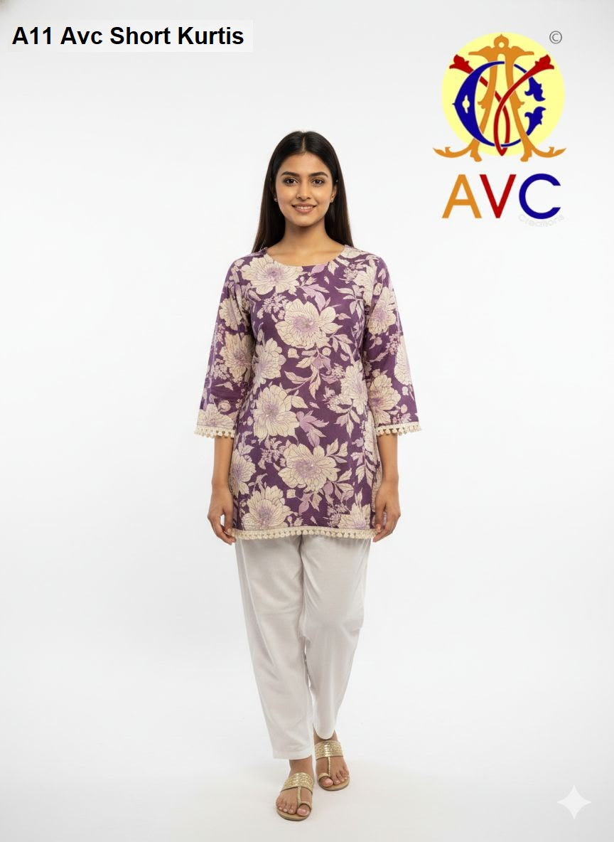 A11 Avc Viscose Reyon Short Kurtis Supplier Gujarat