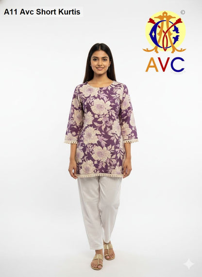 A11 Avc Viscose Reyon Short Kurtis Supplier Gujarat