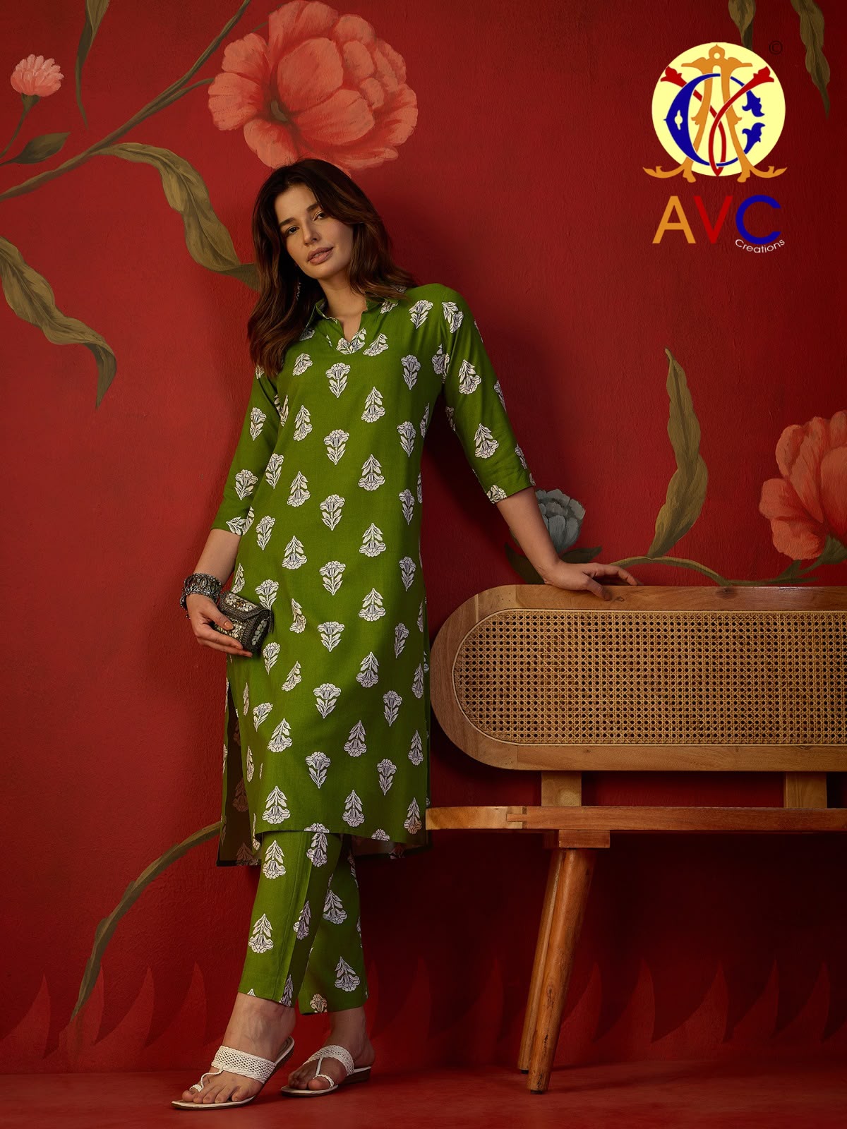 A19 Daily Wear Avc Heavy Rayon Kurti Pant Set Wholesale Rate