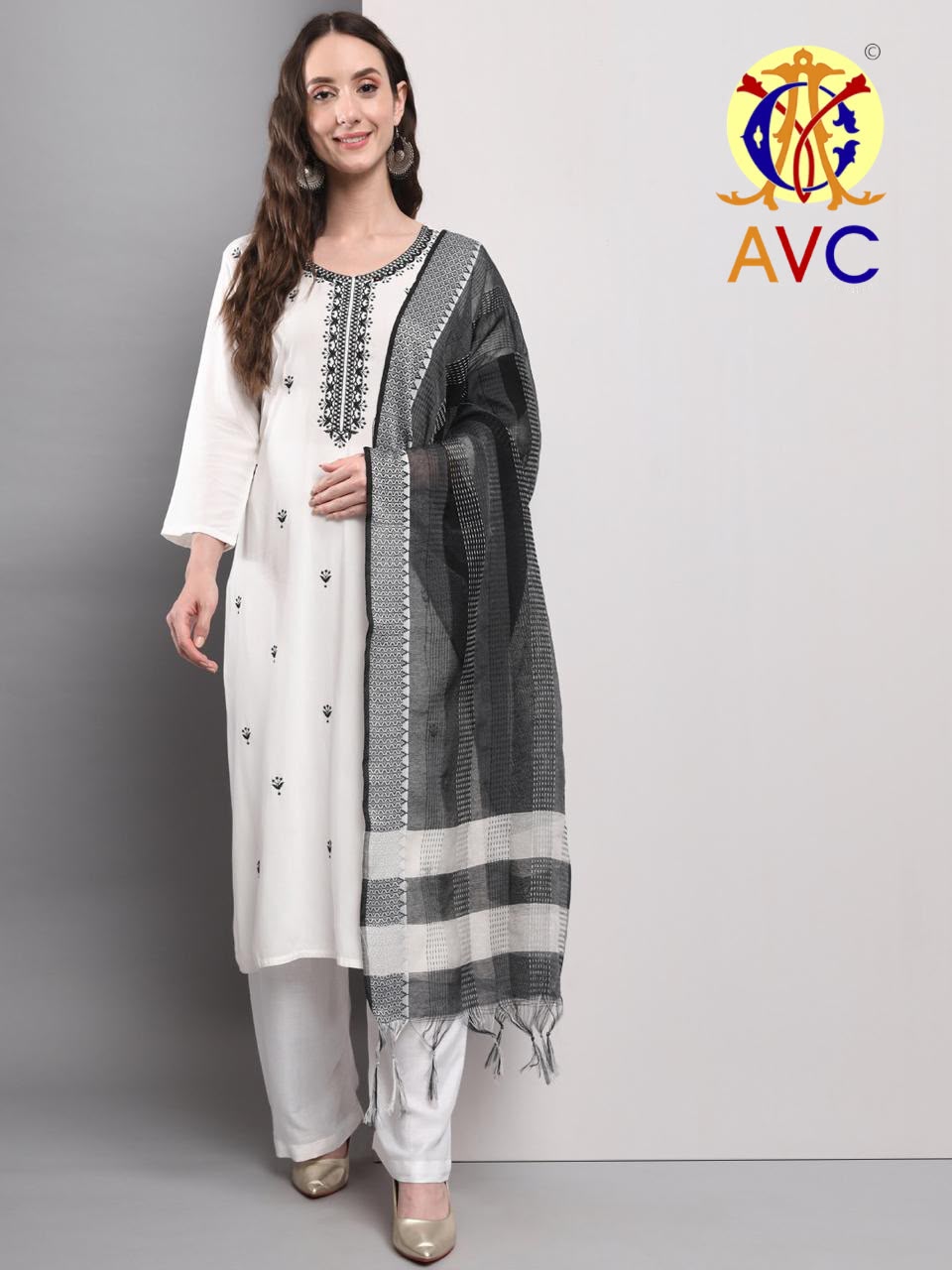 A20 Avc Cotton Slub Readymade Pant Style Suits Exporter Gujarat